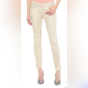 Mother the vamp skinny painted ankle slit pants size 26 artsy boho maximalism